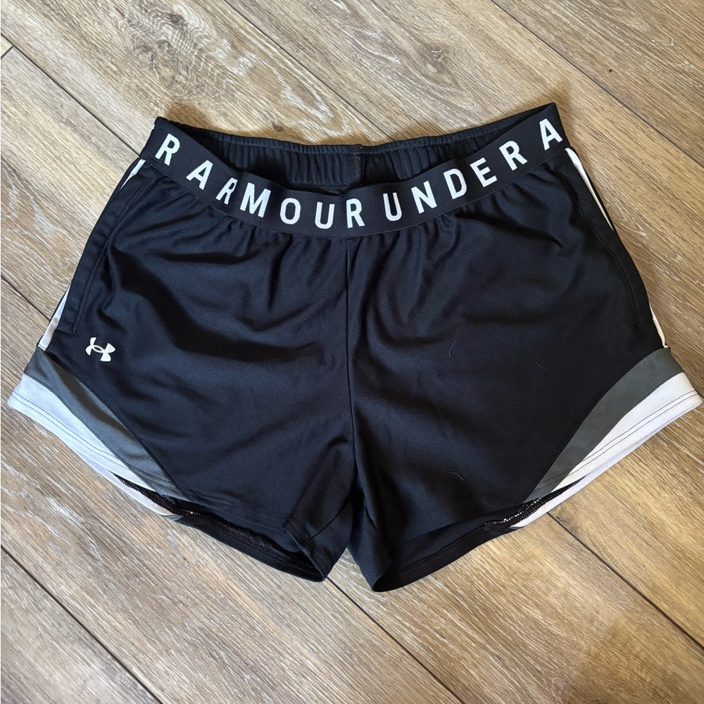 Under Armour Women's Black and Gray Athletic Shorts